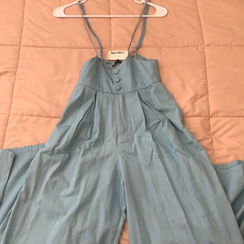 Flare overalls; light blue, never worn